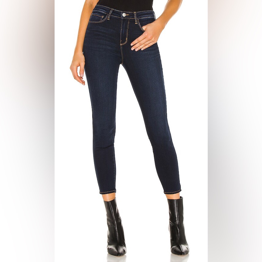 L’agence Tacoma Blue Stretch Cotton Margot High Rise Skinny Jeans Size 23